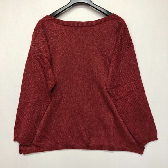 BFA Classics Women Pullover Knit Sweater Size 3X Red Round Neck Sparkle M131 -1 - Picture 12 of 12